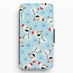 Snowman Pattern Flip / Wallet Phone Case