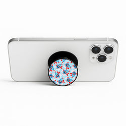 Blue Alien Christmas Pattern Phone Stand
