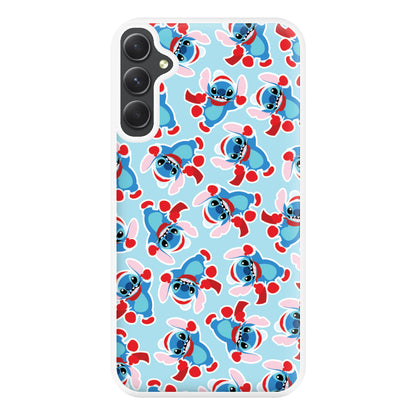 Blue Alien Christmas Pattern Phone Case for Galaxy A14