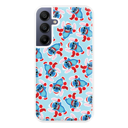 Blue Alien Christmas Pattern Phone Case for Galaxy A16