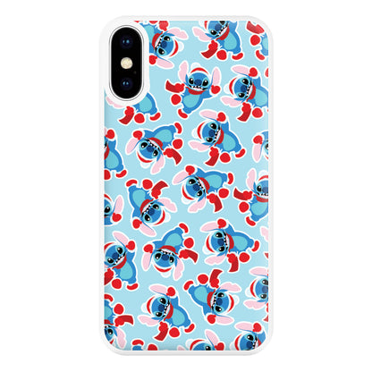 Blue Alien Christmas Pattern Phone Case for iPhone XS Max