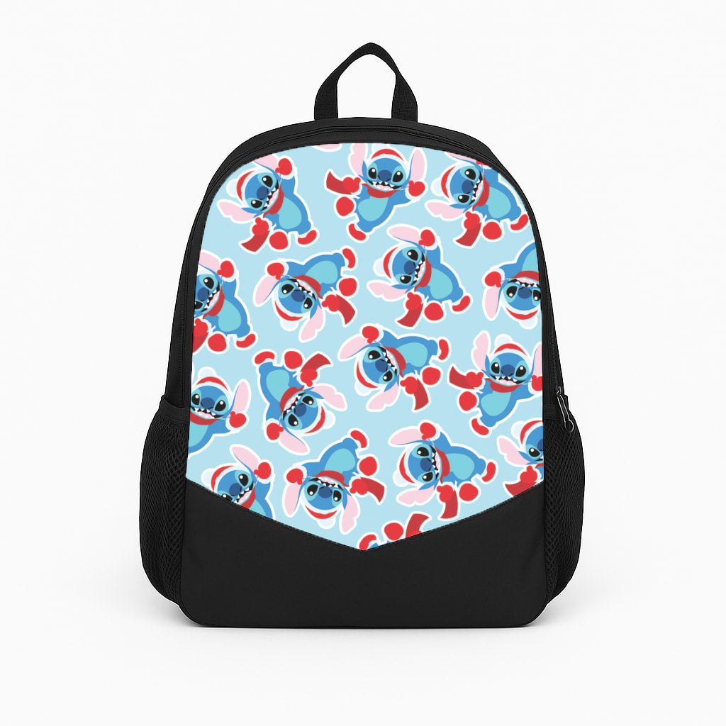 Blue Alien Christmas Pattern Backpack