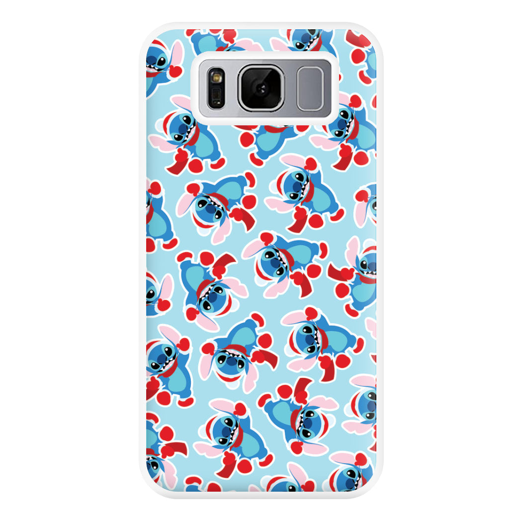 Blue Alien Christmas Pattern Phone Case for Galaxy S8 Plus