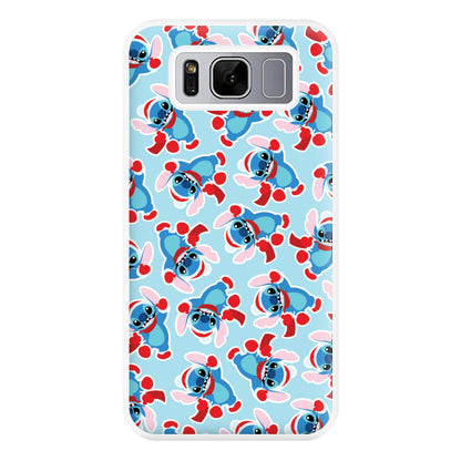 Blue Alien Christmas Pattern Phone Case for Galaxy S8 Plus