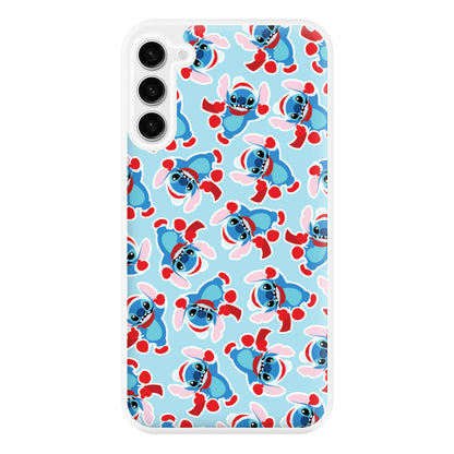 Blue Alien Christmas Pattern Phone Case for Galaxy S23FE