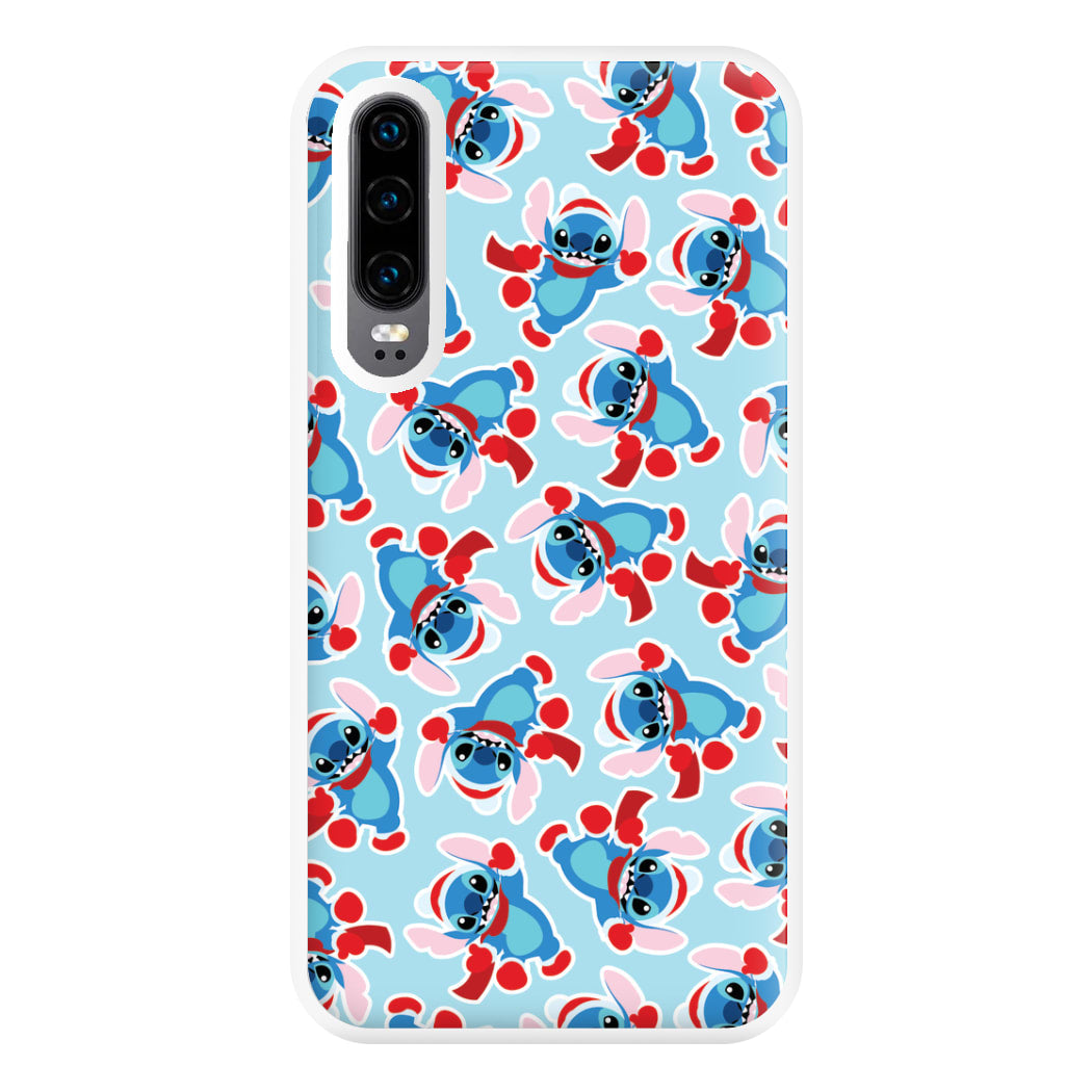 Blue Alien Christmas Pattern Phone Case for Huawei P30