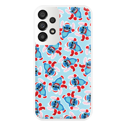 Blue Alien Christmas Pattern Phone Case for Galaxy A33