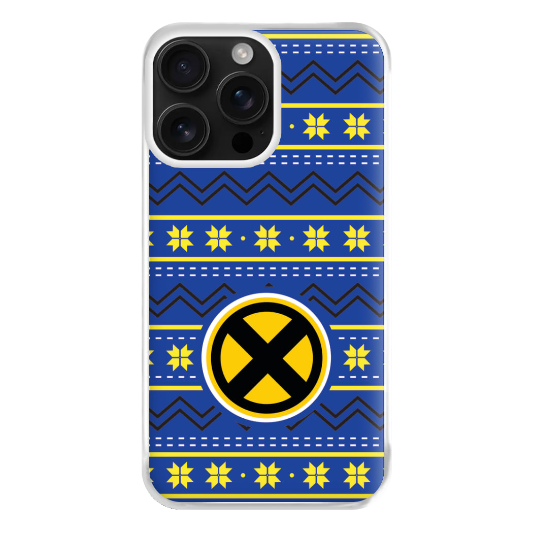 X Christmas Pattern Phone Case for iPhone 16 Pro Max