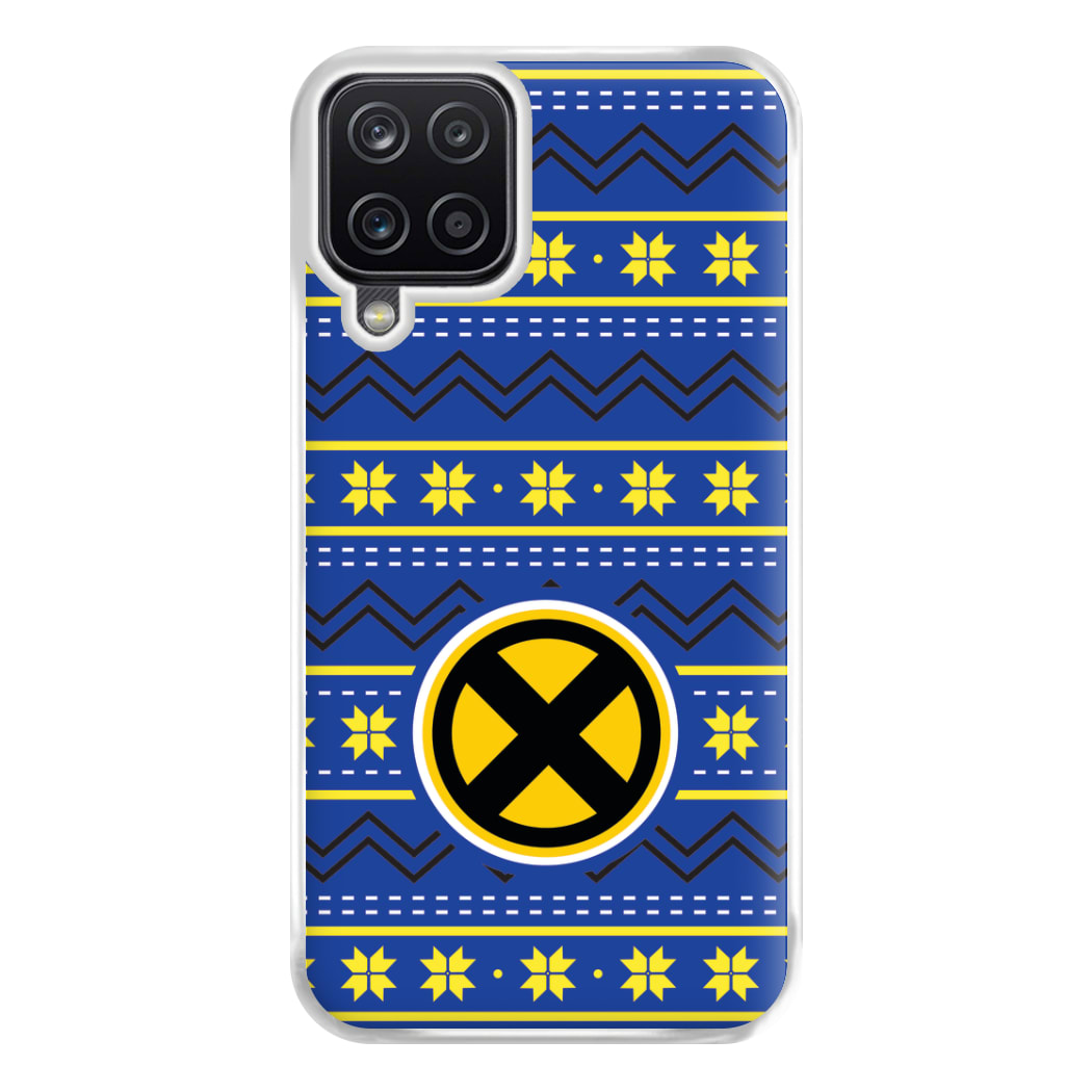 X Christmas Pattern Phone Case for Galaxy A12