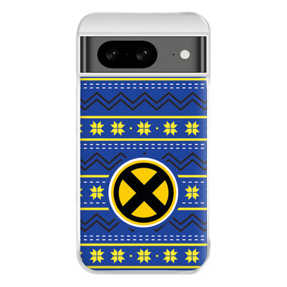 X Christmas Pattern Phone Case for Google Pixel 8