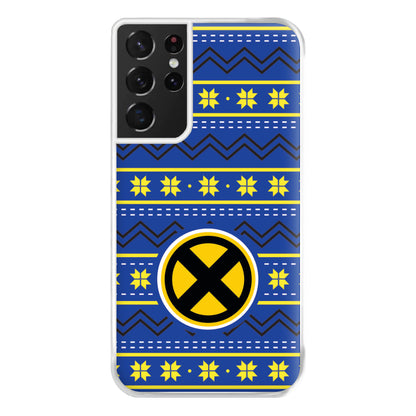 X Christmas Pattern Phone Case for Galaxy S21 Ultra