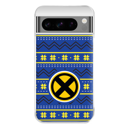 X Christmas Pattern Phone Case for Google Pixel 8 Pro