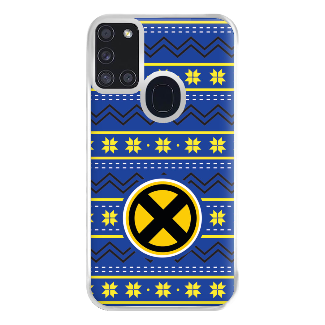 X Christmas Pattern Phone Case for Galaxy A21s