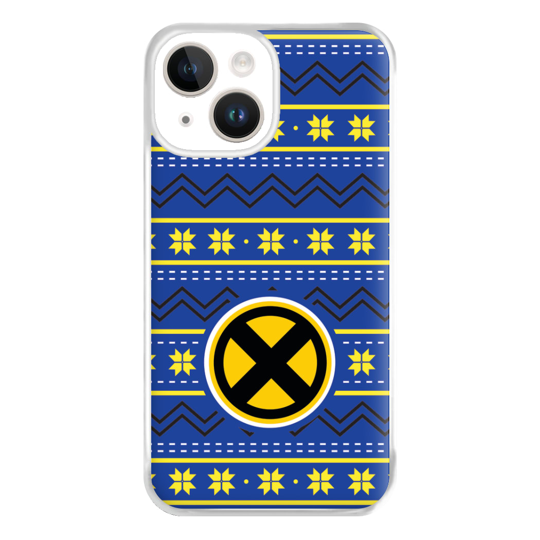 X Christmas Pattern Phone Case for iPhone 14