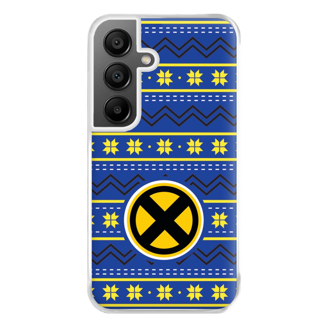 X Christmas Pattern Phone Case for Galaxy A55