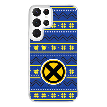 X Christmas Pattern Phone Case for Galaxy S22 Ultra