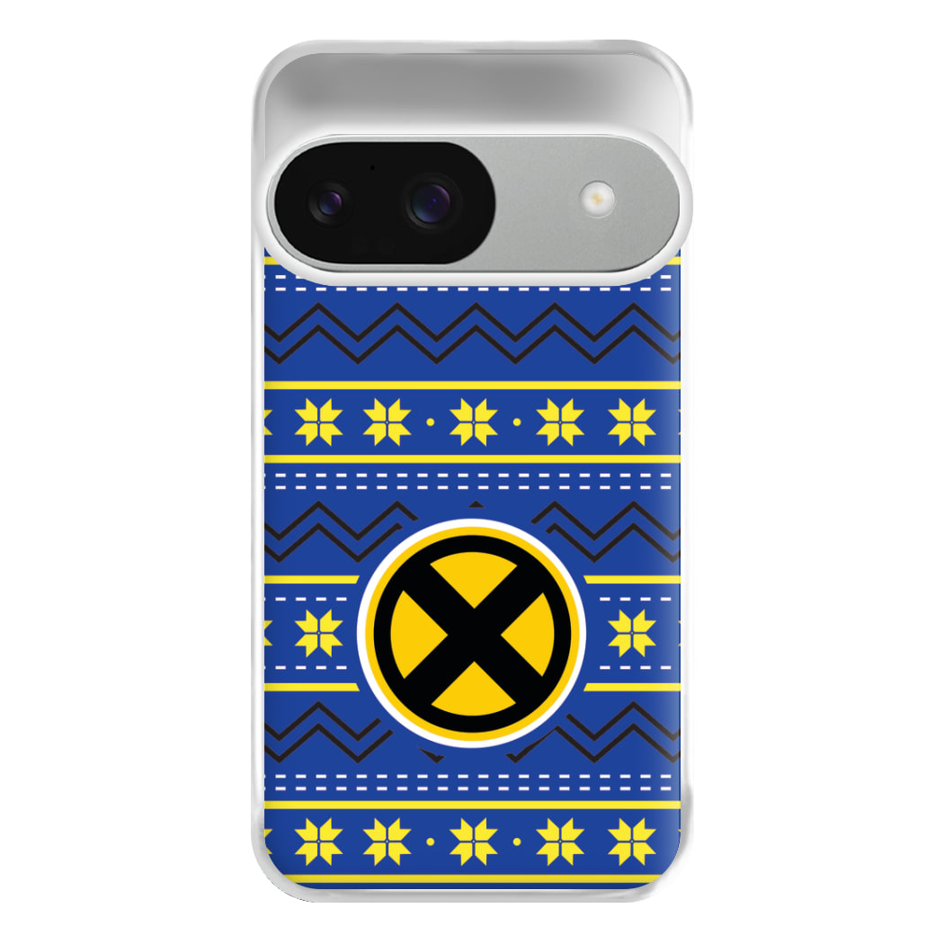 X Christmas Pattern Phone Case for Google Pixel 9 / 9 Pro