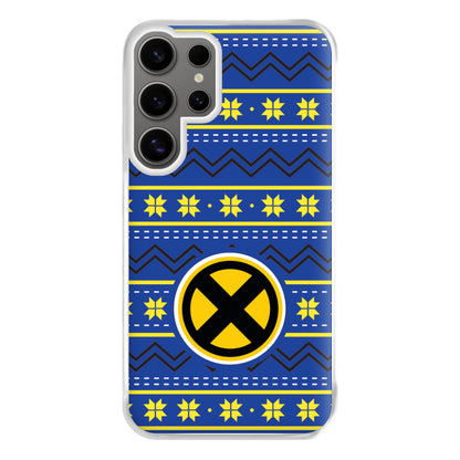 X Christmas Pattern Phone Case for Galaxy S24 Ultra