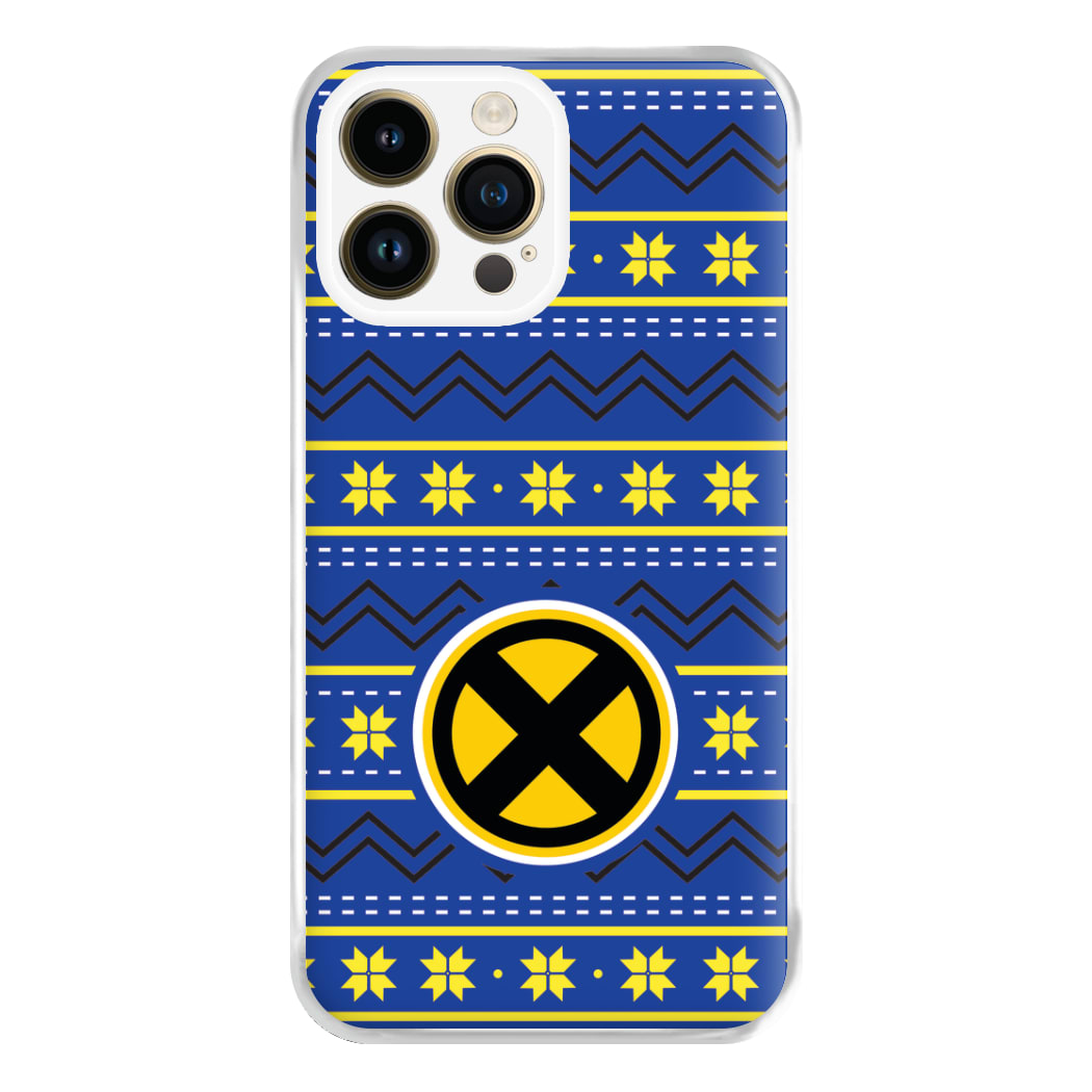 X Christmas Pattern Phone Case for iPhone 14 Pro Max