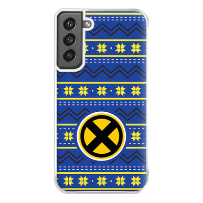 X Christmas Pattern Phone Case for Galaxy S21FE