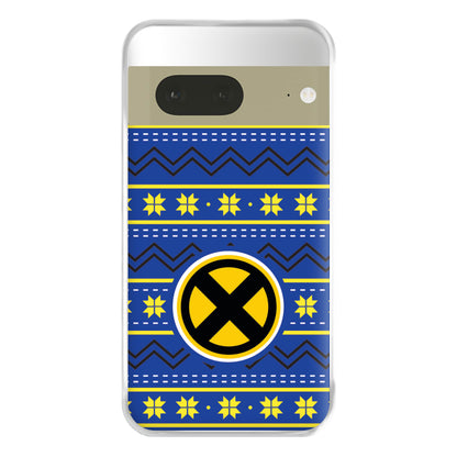 X Christmas Pattern Phone Case for Google Pixel 7a