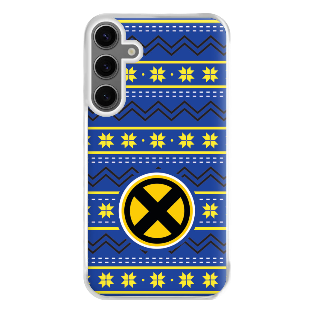 X Christmas Pattern Phone Case for Galaxy S24FE