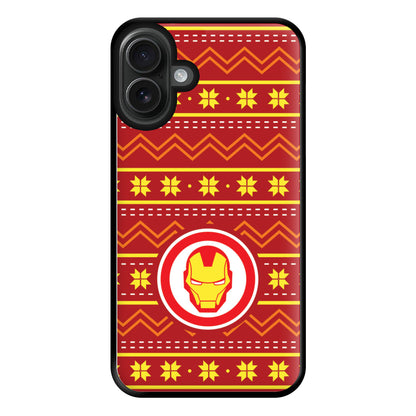 Iron Christmas Pattern Phone Case for iPhone 16 Plus