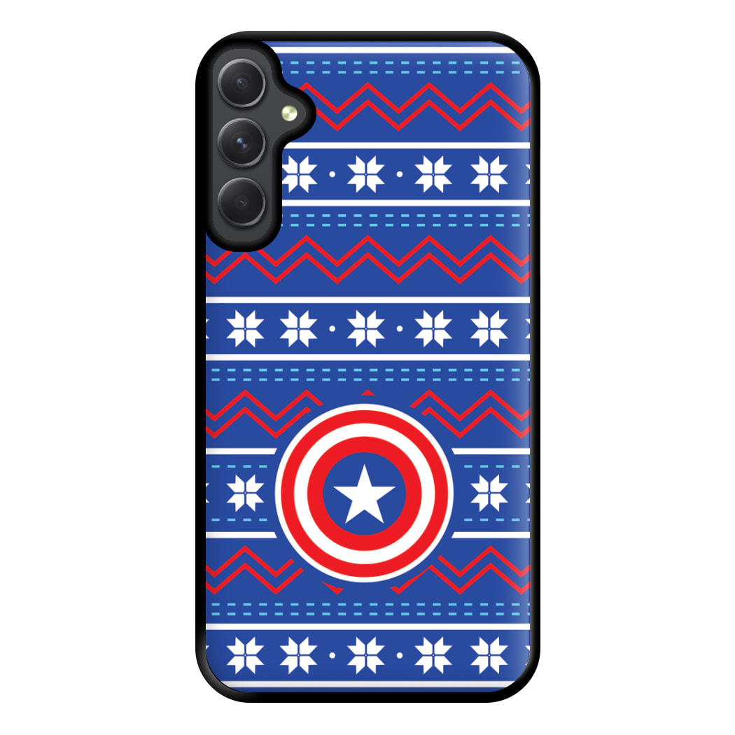 Captain Christmas Pattern Phone Case for Galaxy A34