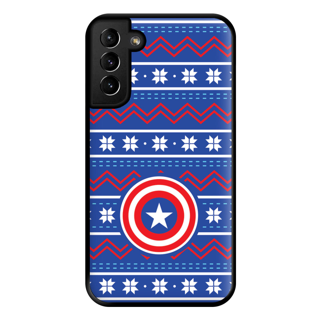 Captain Christmas Pattern Phone Case for Galaxy S21 Plus