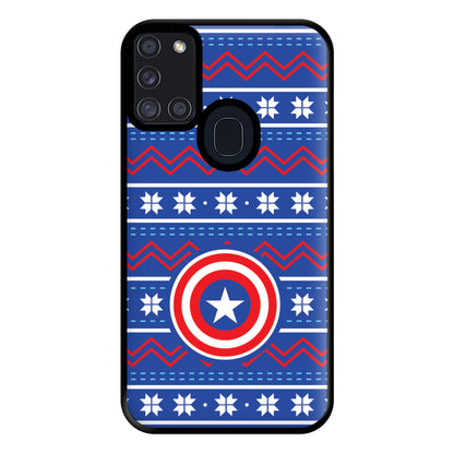 Captain Christmas Pattern Phone Case for Galaxy A21s