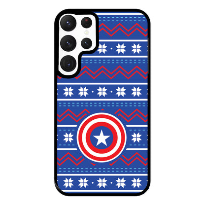 Captain Christmas Pattern Phone Case for Galaxy S22 Ultra