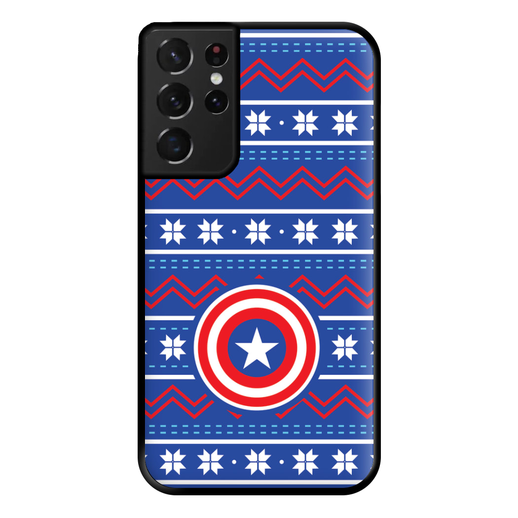 Captain Christmas Pattern Phone Case for Galaxy S21 Ultra