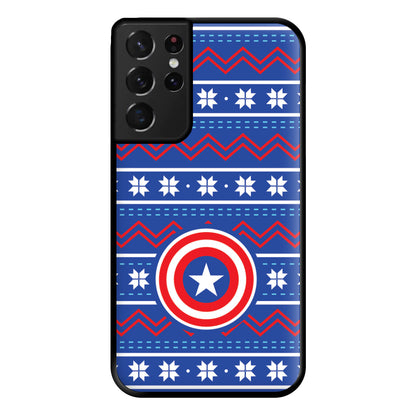 Captain Christmas Pattern Phone Case for Galaxy S21 Ultra