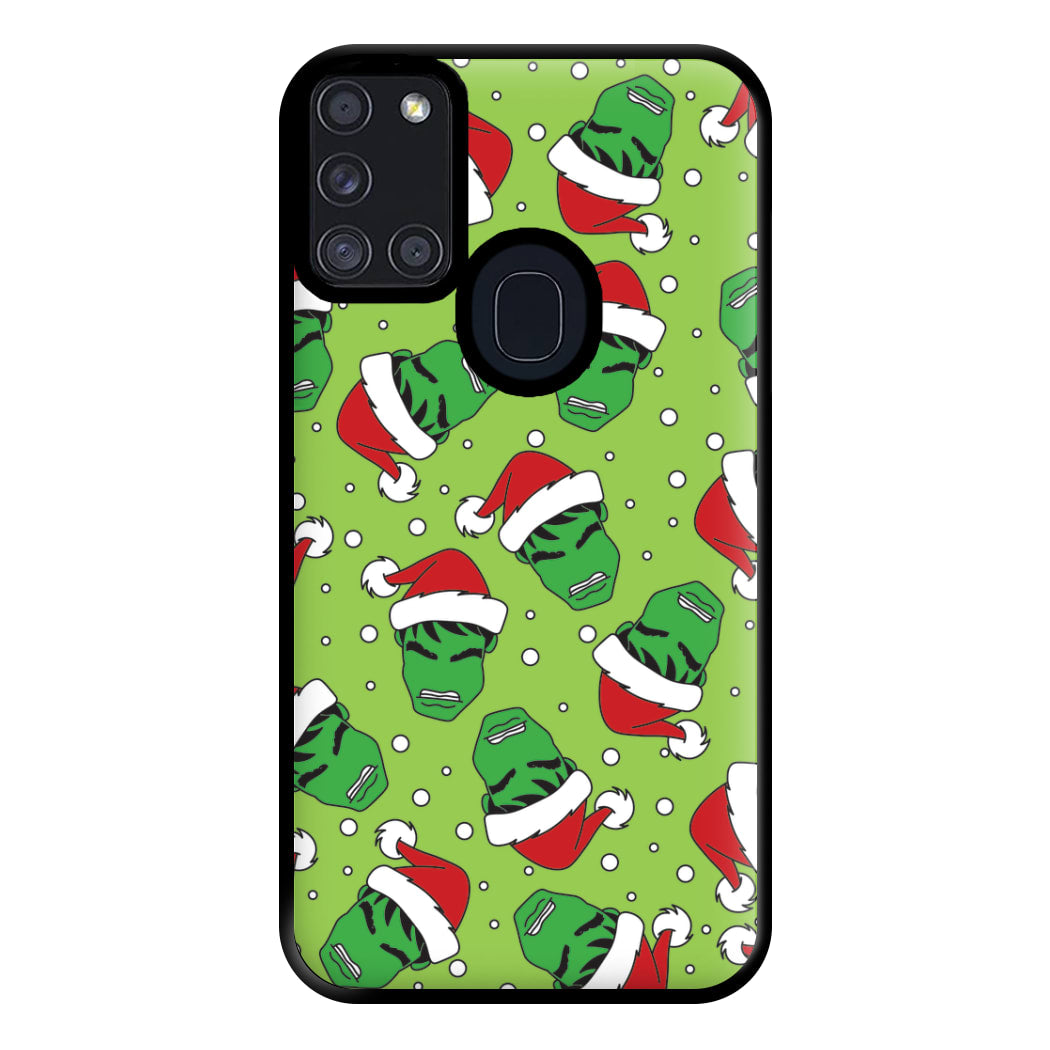 Green Christmas Pattern Phone Case for Galaxy A21s