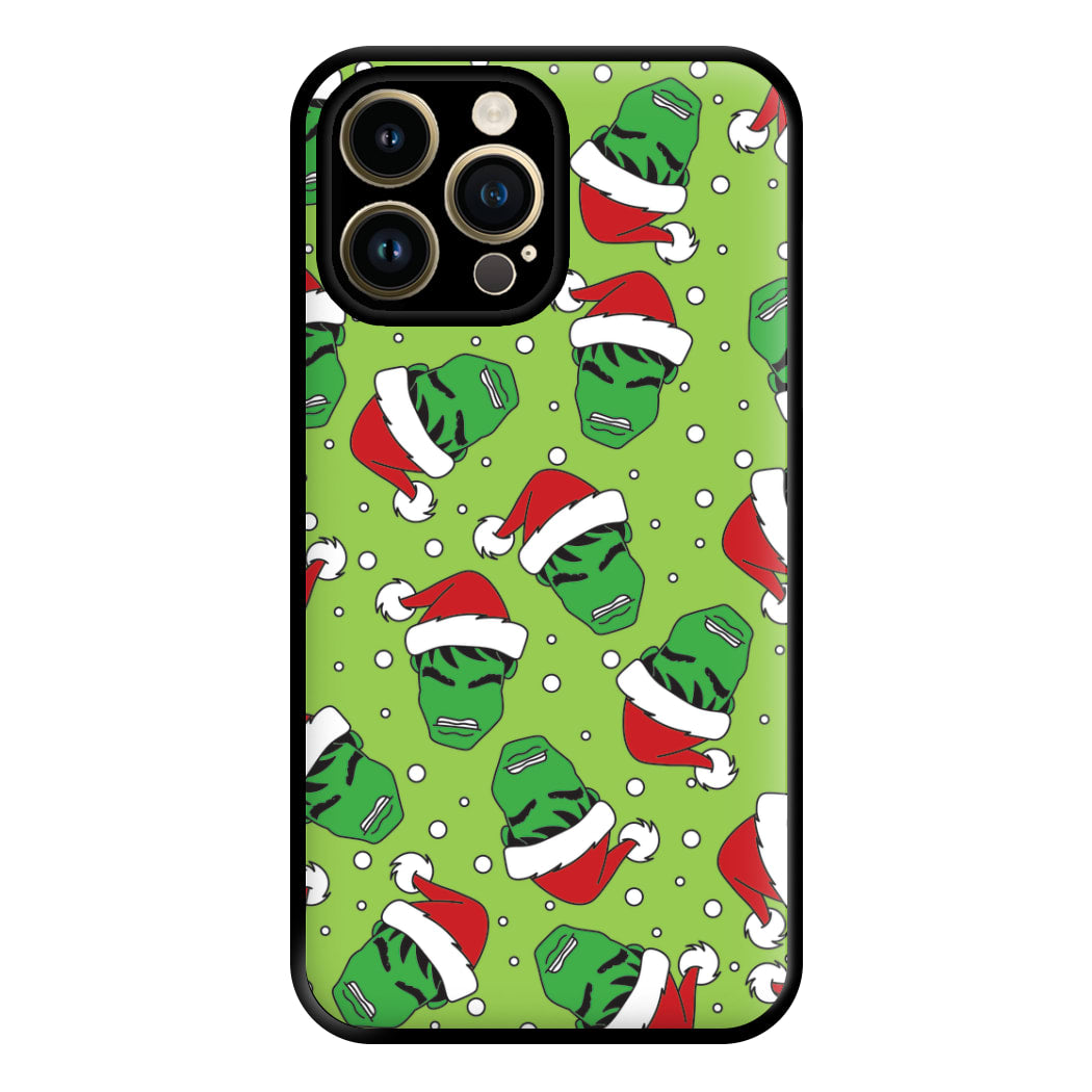 Green Christmas Pattern Phone Case for iPhone 14 Pro Max