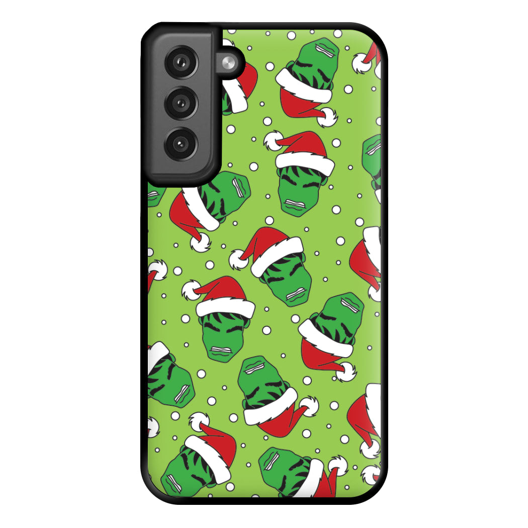 Green Christmas Pattern Phone Case for Galaxy S21FE