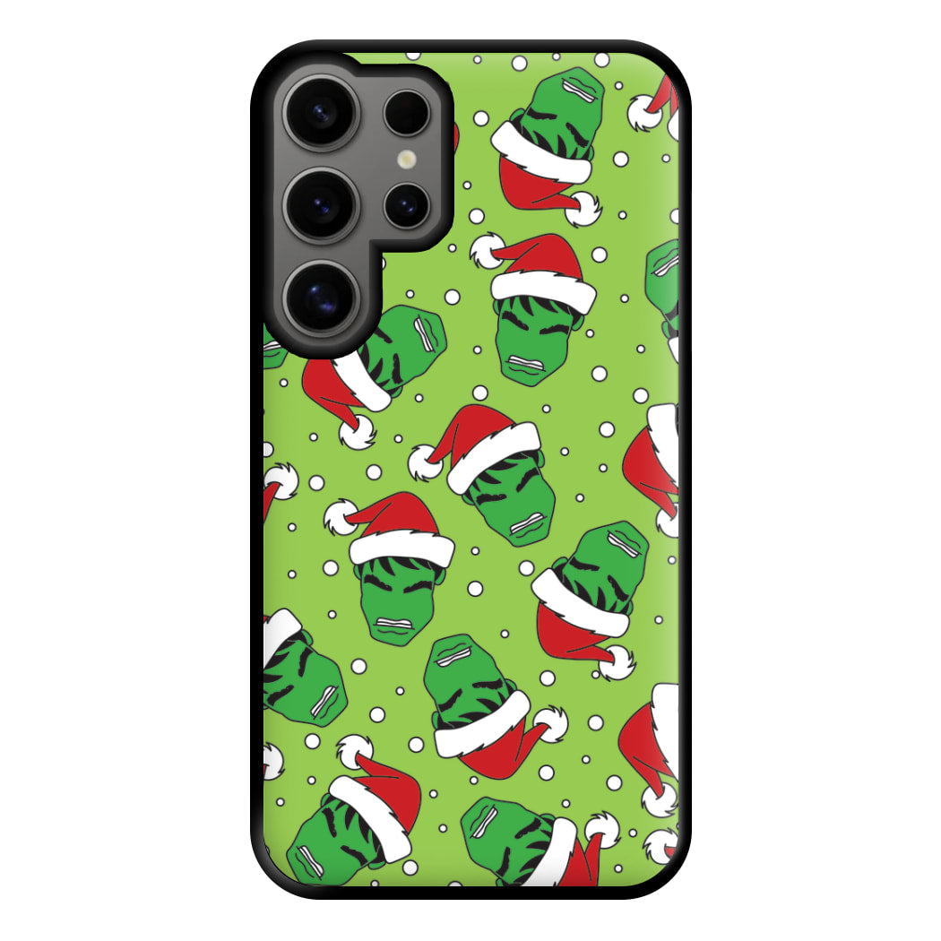 Green Christmas Pattern Phone Case for Galaxy S24 Ultra