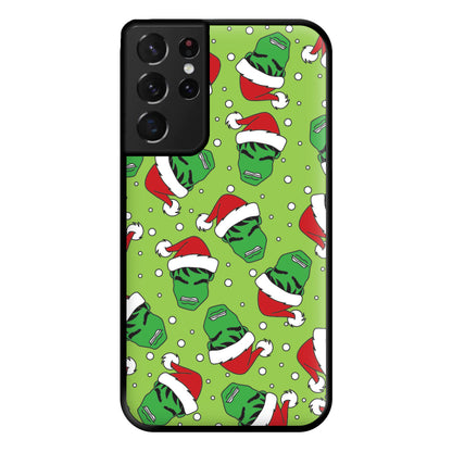 Green Christmas Pattern Phone Case for Galaxy S21 Ultra