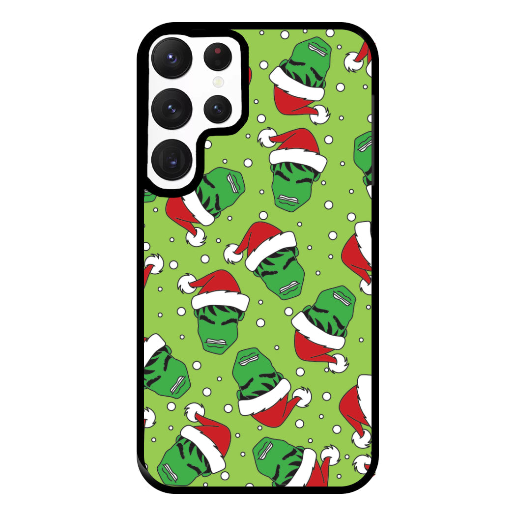 Green Christmas Pattern Phone Case for Galaxy S22 Ultra