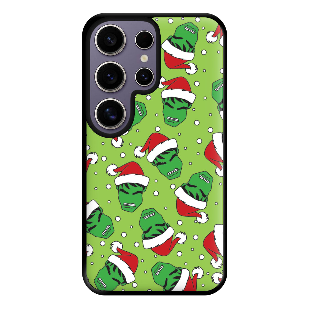 Green Christmas Pattern Phone Case for Galaxy S25 Ultra