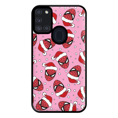 Spider Christmas Pattern Phone Case for Galaxy A21s