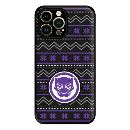 Panther Christmas Pattern Phone Case for iPhone 14 Pro Max