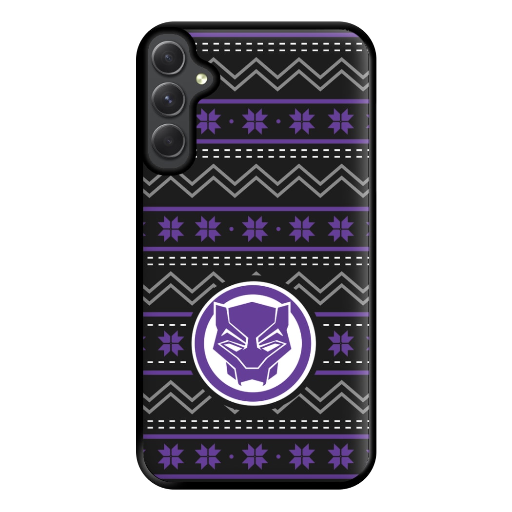 Panther Christmas Pattern Phone Case for Galaxy A34