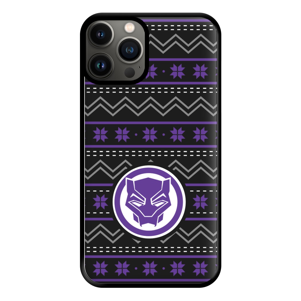 Panther Christmas Pattern Phone Case for iPhone 13 Pro Max