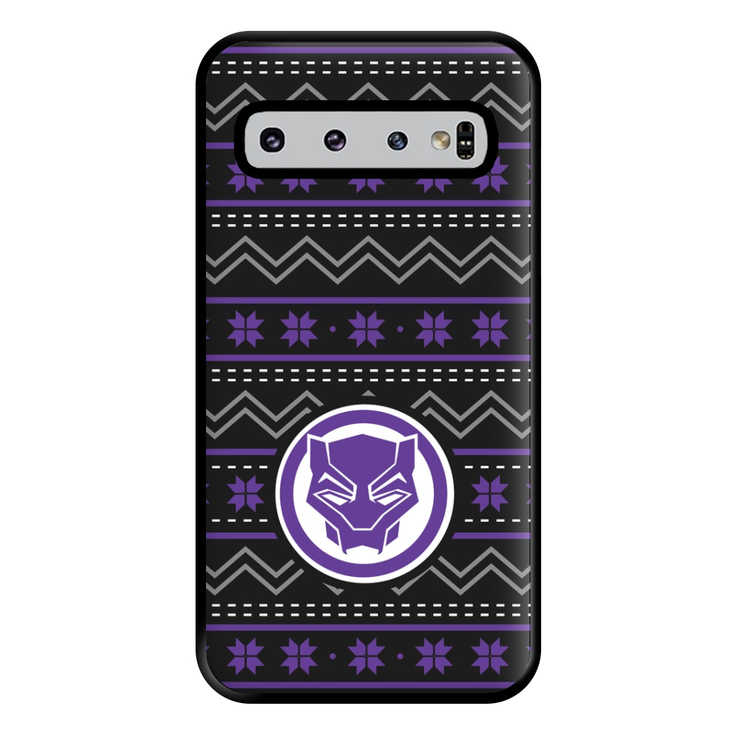 Panther Christmas Pattern Phone Case for Galaxy S10 Plus