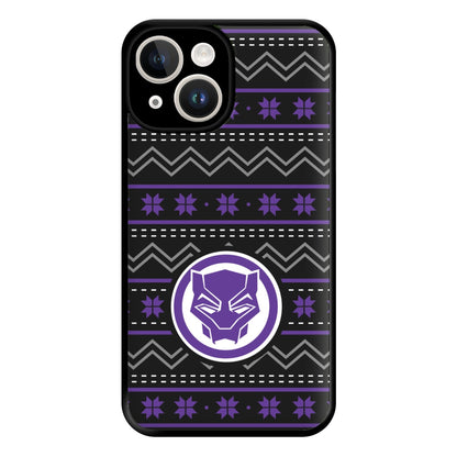 Panther Christmas Pattern Phone Case for iPhone 14