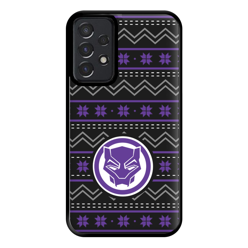 Panther Christmas Pattern Phone Case for Galaxy A52 / A52s