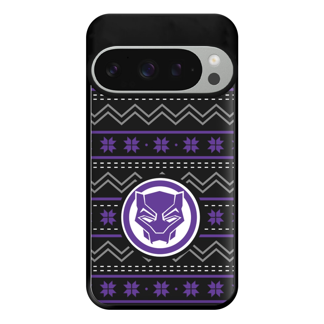 Panther Christmas Pattern Phone Case for Google Pixel 9 Pro XL