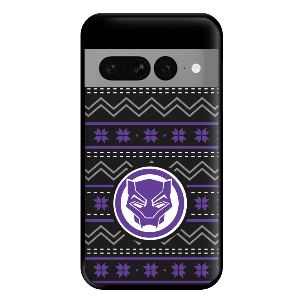 Panther Christmas Pattern Phone Case for Google Pixel 7 Pro