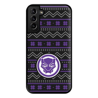 Panther Christmas Pattern Phone Case for Galaxy S21 Plus